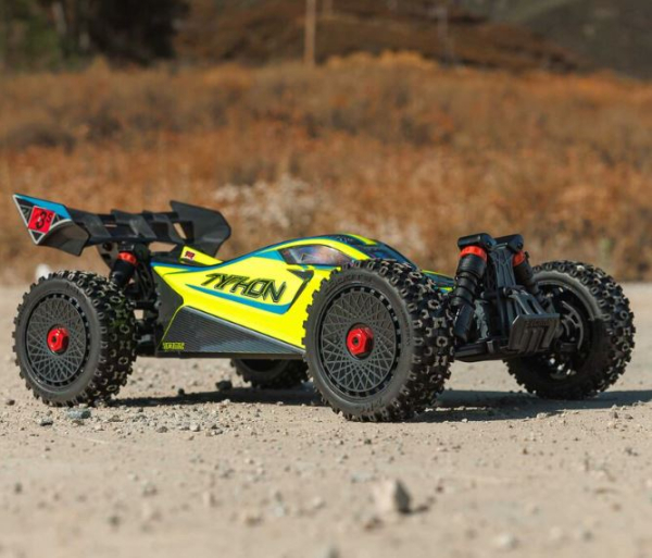 ARA4306V4T2 1/8 TYPHON 223S DSC 4X4 RTR Brushless Buggy, gelb